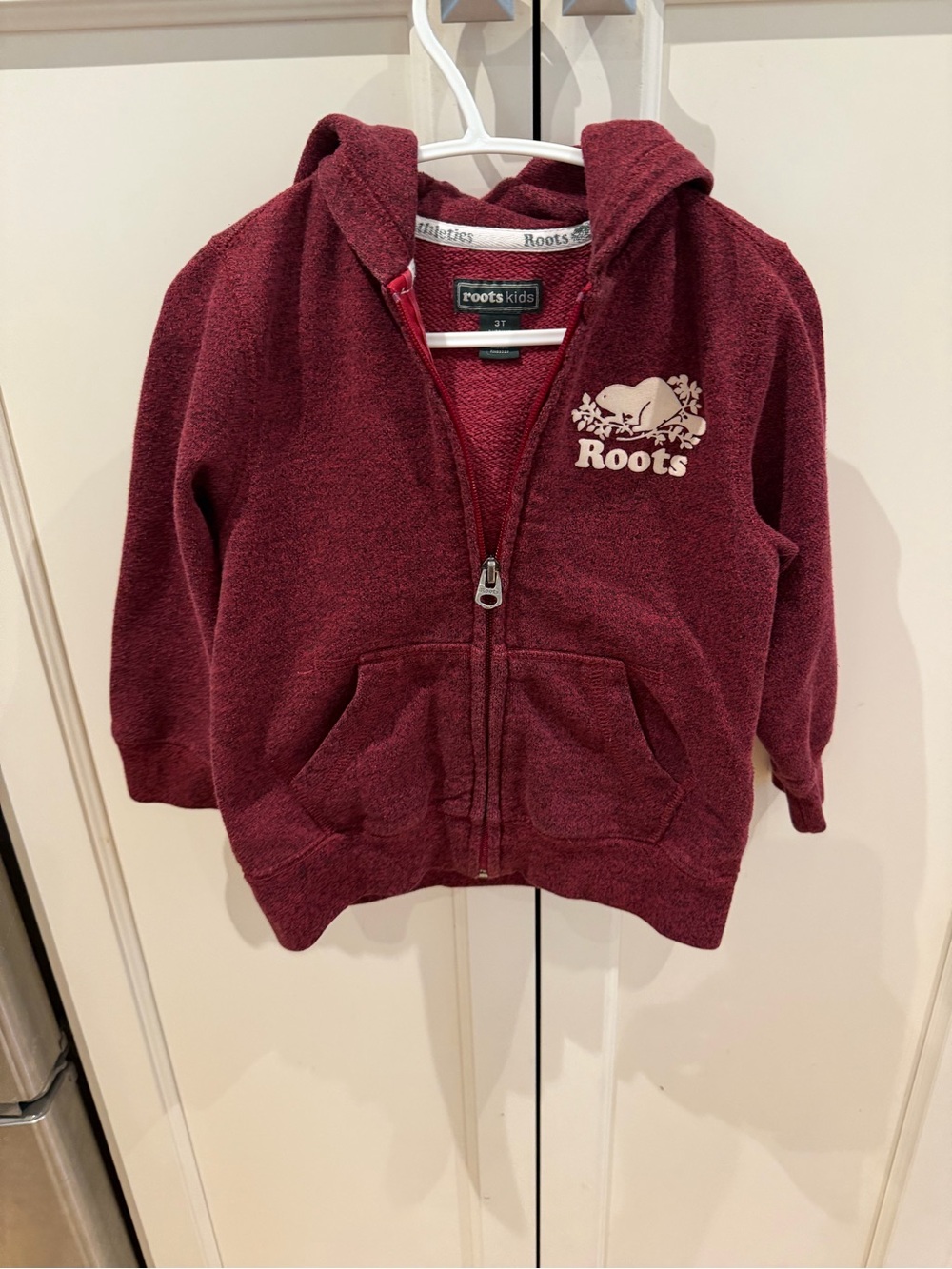 Roots 3t Kids Burgundy Zip-Up Hoodie